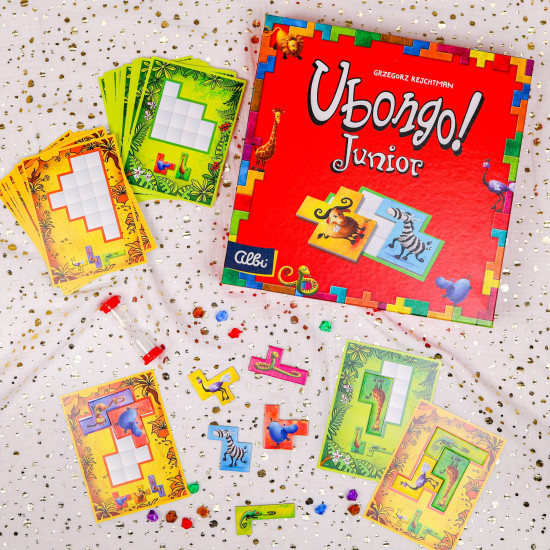 Ubongo Junior je variantom obľúbenej rodinnej hry, ktorá je tentokrát určená priamo deťom.