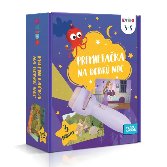 Fialová premietačka Kvído – uspávajte deti rozprávkou