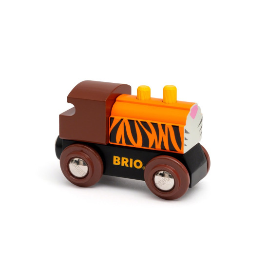 Drevené lokomotívy BRIO v štýlovom prevedení s magnetickými spojkami pre ľahké pripojenie k ďalším vozidlám BRIO.