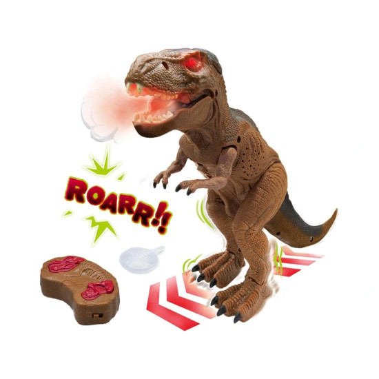 Interaktívny T-Rex na diaľkové ovládanie s realistickými efektmi – pohyb, rev, dym a svietiace oči
