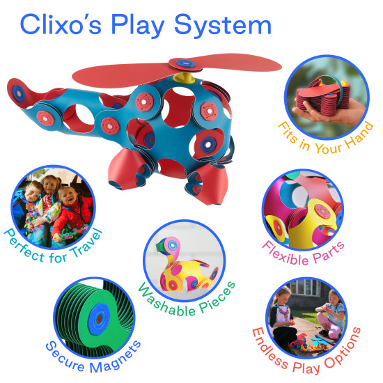Kreatívna magnetická stavebnica pre deti Clixo 30 ks