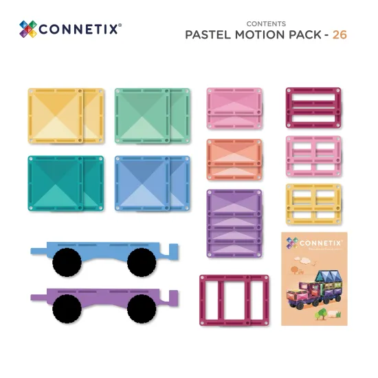 Connetix Magnetická stavebnica Pastel Motion Pack 26 dielov