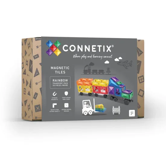Magnetická stavebnica Colortiles Rainbow Transport 50 dielikov CT-R-00050-TR