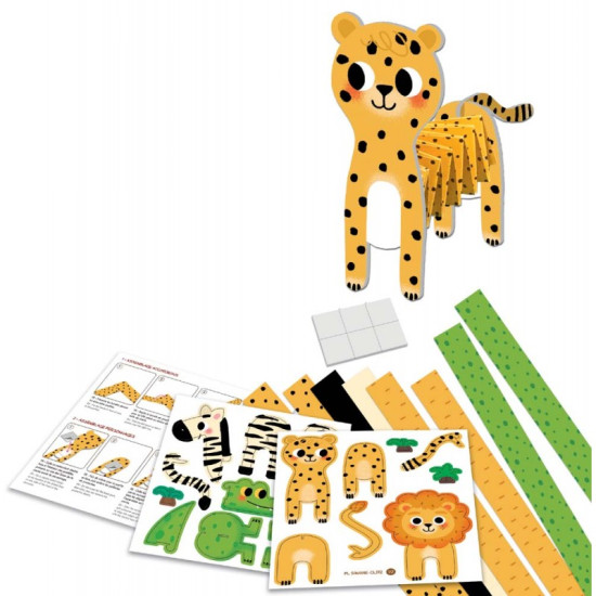 Kreatívna súprava pre deti Tvorenie z papiera Zvieratá Savana Crea Lign