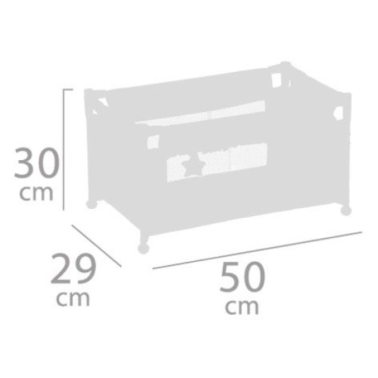 Cestovná postieľka pre bábiky DeCuevas 50051 GALA 2023 v ružovo-bielej farbe s motívom malej gymnastky, ideálna na cesty, ľahko prenosná a skladná, s kovovým, plastovým a textilným spracovaním.
