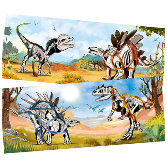 Poskladaj si dinosaurov. Obľúbený kreatívny zošit v jedinečnom dizajne kolekcie Dino World.