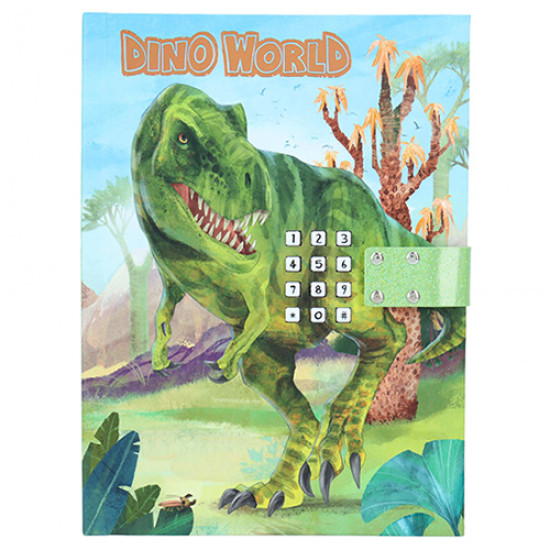 Zápisník na kód so zvukom značky Dino World. Správny číselný kód poznáš iba ty!