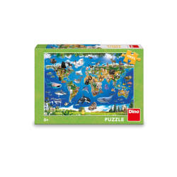 Puzzle Mapa zvierat 100 XL dielov