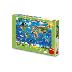 Puzzle Mapa zvierat 100 XL dielov