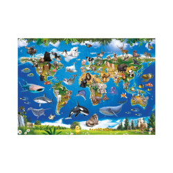 Puzzle Mapa zvierat 100 XL dielov