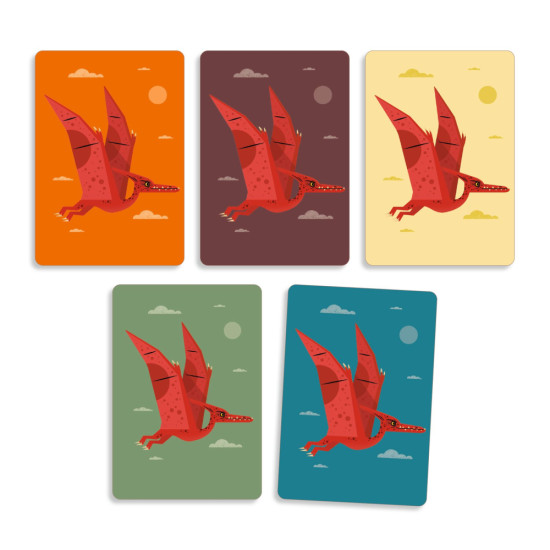 Strategická kartová hra na princípe „vyber si a podaj ďalej“. Vyber si dinosaura a farbu, ktorú budeš zbierať!