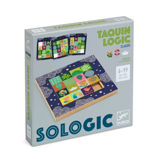 SOLOGIC Hlavolam Taquin Logic od Djeco – 15-dielne drevené posuvné puzzle pre rozvoj logiky a sústredenia.