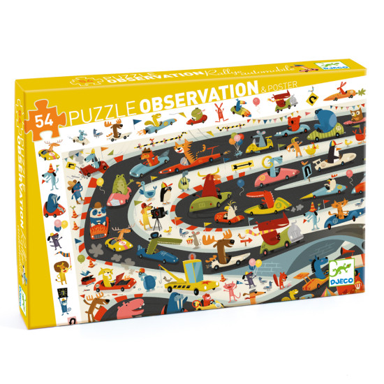 Objavovacie puzzle Automobilové preteky 54 ks. Ideálny darček pre malých nadšencov automobilov.