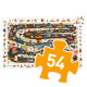 Objavovacie puzzle Automobilové preteky 54 ks. Ideálny darček pre malých nadšencov automobilov.