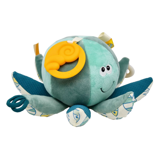 Senzorická hračka s hryzátkom Chobotnica pre bábätká pre rozvoj zmyslov Dolce