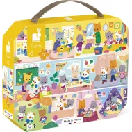 Puzzle v kufríku Môj deň Mačky 24 ks