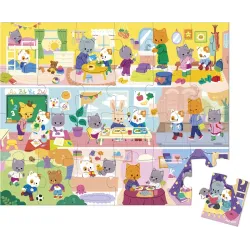 Puzzle v kufríku Môj deň Mačky 24 ks