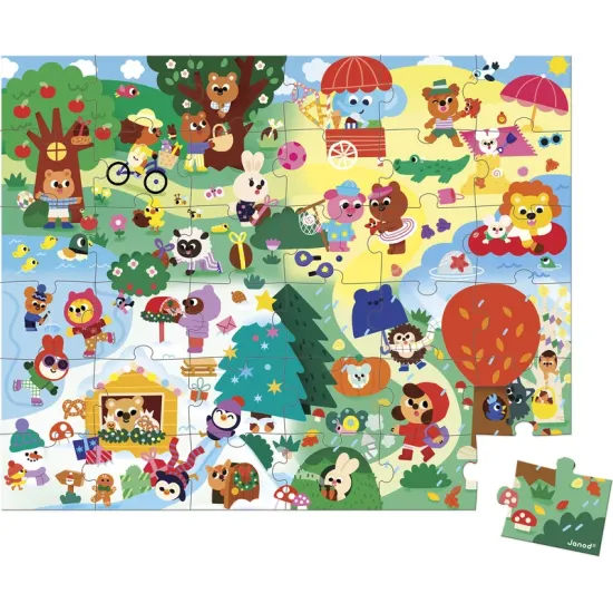 Puzzle v kufríku Štyri ročné obdobia 36 ks