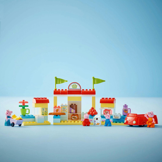 Peppa Pig a rodina v LEGO® DUPLO® supermarkete - nákupné dobrodružstvo s autíčkom a fúrikom