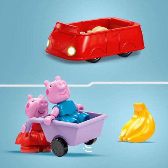 Peppa Pig a rodina v LEGO® DUPLO® supermarkete - nákupné dobrodružstvo s autíčkom a fúrikom