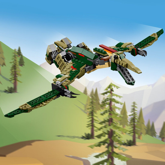 LEGO® Creator 3 v 1 modely: T-Rex, Triceratops a Pterodaktyl v akcii – dokonalá stavebnica pre milovníkov dinosaurov.