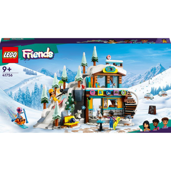 Lyžiarsky rezort LEGO® Friends – zasnežený svah, kaviareň s horúcou čokoládou, snowboardy, lyže a tajná jaskyňa