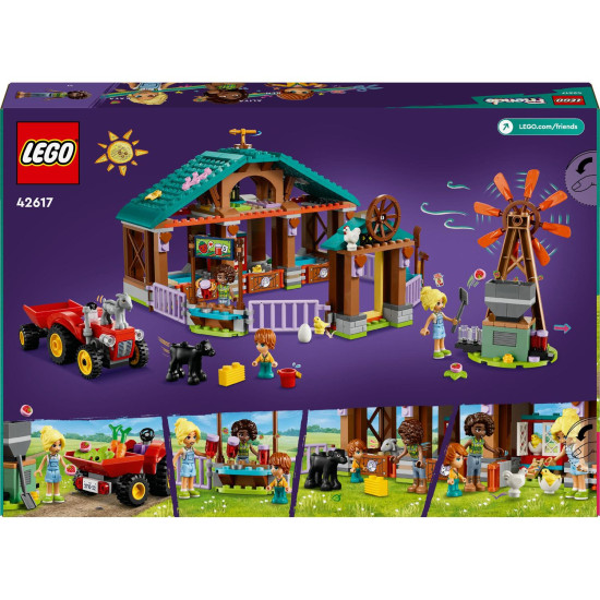 LEGO® Friends Útulok pre zvieratká z farmy (42617) s farmou, traktorom a zvieratkami, ideálny pre deti od 6 rokov