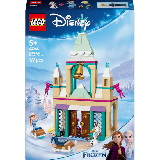 Stavebnica LEGO® Disney Frozen – kúzelný hrad s postavičkami a sánkami pre kreatívnu zábavu detí.