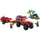 LEGO CITY Hasičské auto 4x4 s prívesom a záchranným člnom pripravené na akciu v prírode