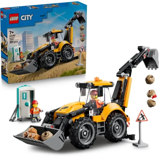 LEGO CITY 60480 Žltý nakladač s rýpadlom