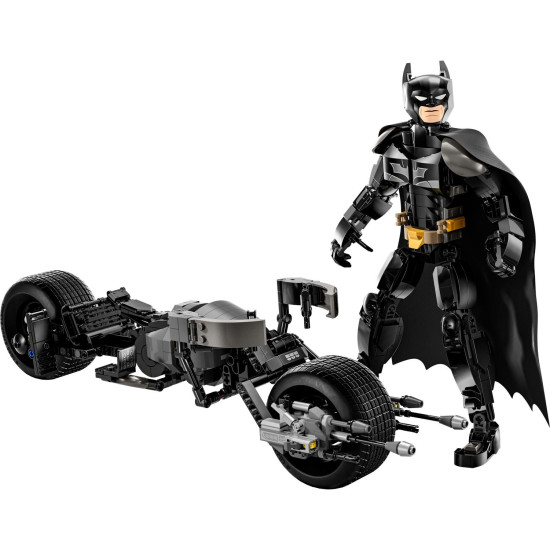 Zostaviteľný LEGO Batman s motorkou, LEGO Batman v akcii, LEGO Batman figurka s pohyblivými časťami, LEGO Batman s Bat-Pod