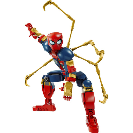 LEGO Iron Spider-Man s robotickými pažami, Pohyblivá figúrka Iron Spider-Mana, LEGO Iron Spider-Man akčné pózy, Iron Spider-Man s moderným brnením