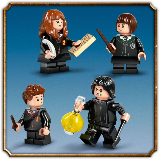 LEGO Hodina lektvarov, Rokfortská učebňa lektvarov LEGO, Profesor Severus Snape LEGO, Hermiona Grangerová LEGO, Pansy Parkinsonová LEGO, Seamus Finnigan LEGO, LEGO rokfortské portréty