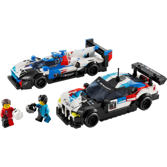 Toto dvojbalenie LEGO Speed Champions obsahuje autentické modely BMW M4 GT3 a M Hybrid V8, ktoré si zamilujú chlapci, dievčatá aj dospelí zberatelia.