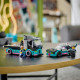 Pretekárske auto s funkčnou nakladacou rampou deti ohúri. LEGO City Kamión s pretekárskym autom.