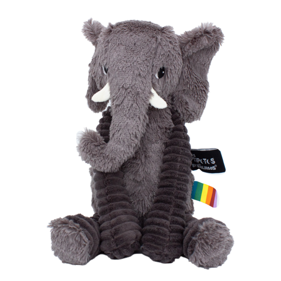 Sivá plyšová hračka slon Déglingos