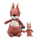 Červená plyšová hračka klokan mamička a bábätko Déglingos