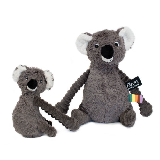 Sivá plyšová hračka koala mamička a bábätko Déglingos