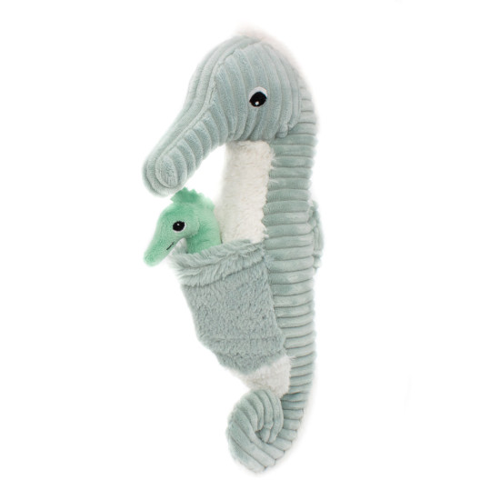 Zelená plyšová hračka morský koník otecko a bábätko Déglingos