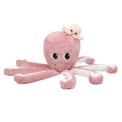 Plyšová chobotnica Mamička a bábätko Ružová