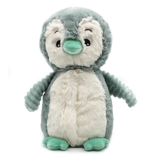 Zelená plyšová hračka Tučniak Mamička a bábätko Déglingos