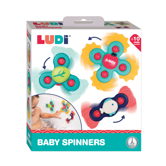 Baby spinnery majú mäkké, pružné okraje a pri otáčaní vydávajú zvuk, ktorý dieťa zaujme.
