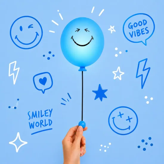 Detské nočné svetlo MOB Bubbly Light Smiley World modrá