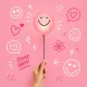 Detské nočné svetlo MOB Bubbly Light Smiley World ružová