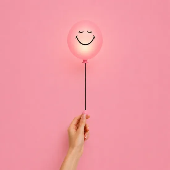 Detské nočné svetlo MOB Bubbly Light Smiley World ružová