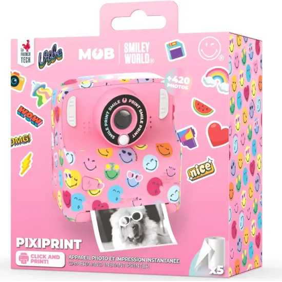 Detský fotoaparát MOB Pixismiley Printing Camera ružová