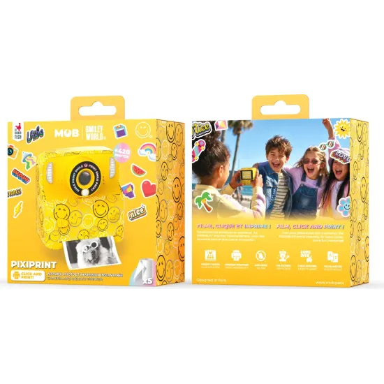 Detský fotoaparát MOB Pixismiley Printing Camera žltá