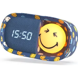 Detský budík a nočné svetlo Dreamy Clock Smiley modrá