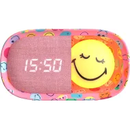 Detský budík a nočné svetlo Dreamy Clock Smiley ružová
