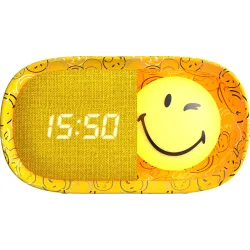 Detský budík a nočné svetlo Dreamy Clock Smiley žltá